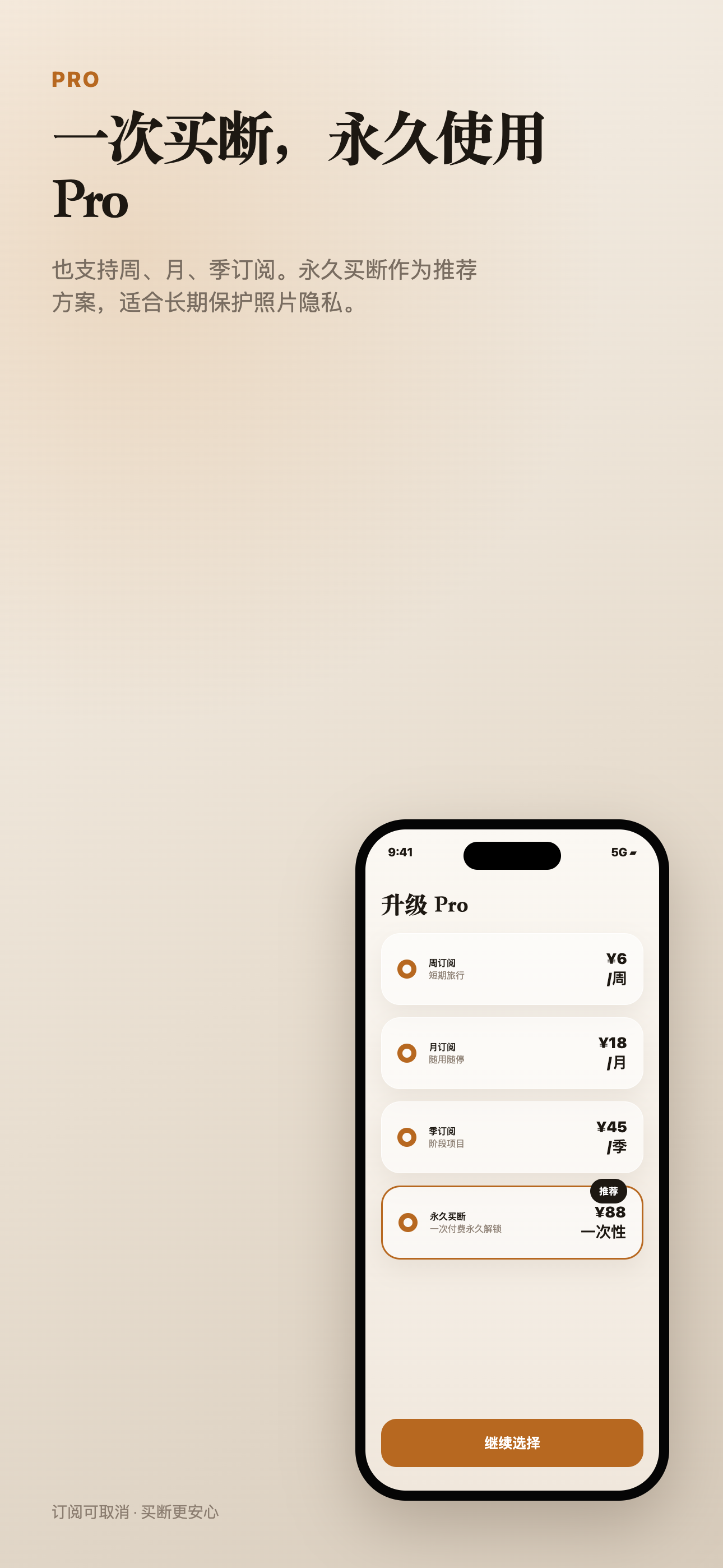 一次买断，永久使用 Pro